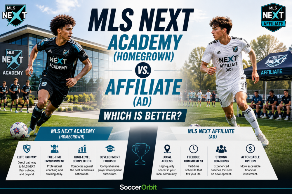 MLS NEXT Academy (Homegrown) vs. MLS NEXT Affiliate (AD): Which Is Better?